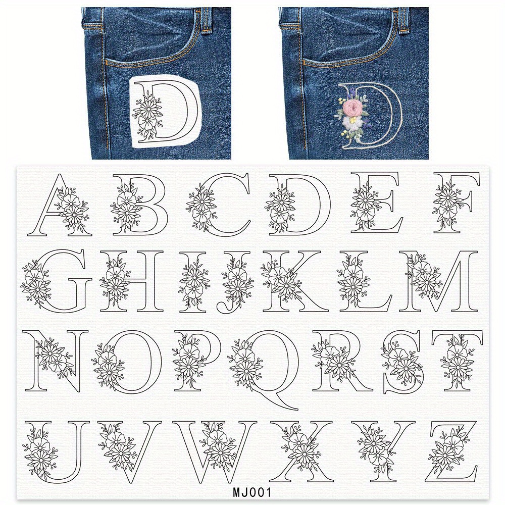 Embroidery Meaning - Çiçekli D Harfi Tasarımlı 1 Adet